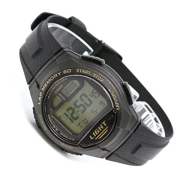 Casio Standard W-734-9AV Black Rubber Strap Sports Men's Watch