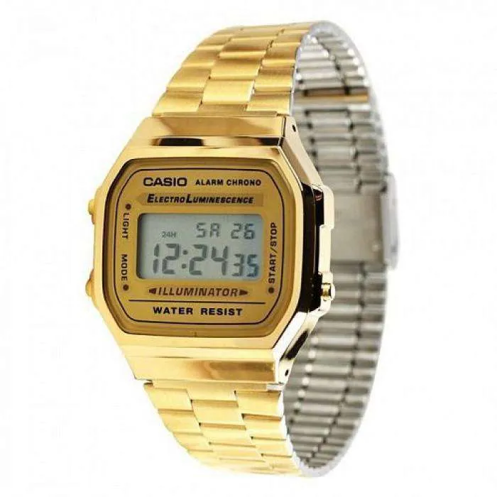 Casio Vintage A168WG-9WDF Gold Plated Watch For Women and Men