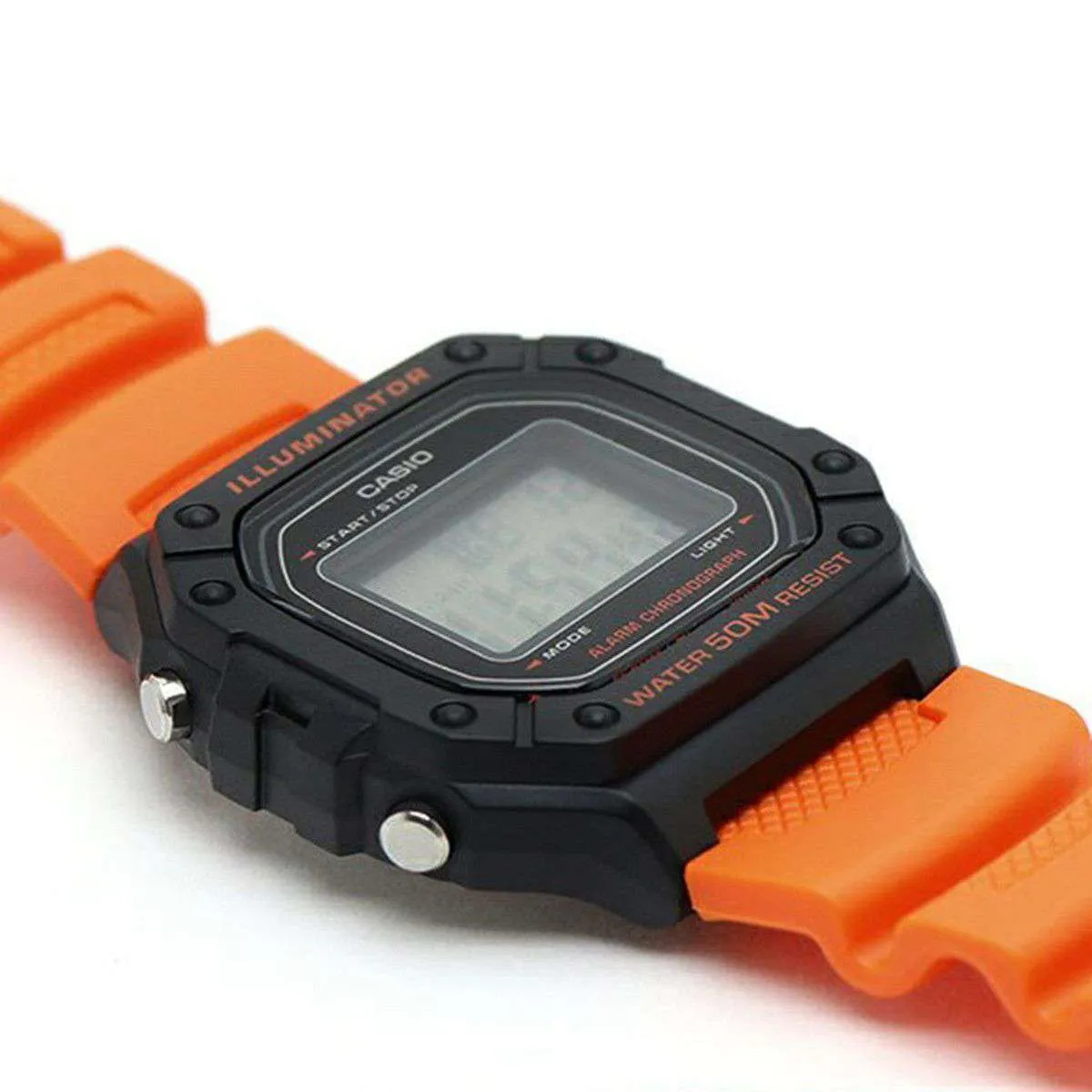 Casio W-218H-4B2 Orange Resin Watch for Men