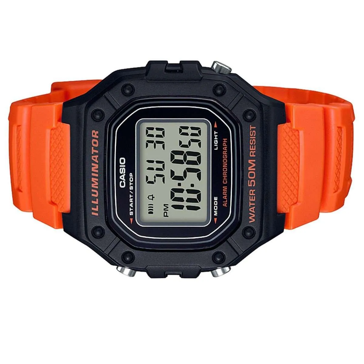 Casio W-218H-4B2 Orange Resin Watch for Men