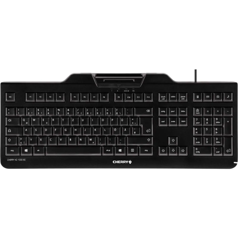 Cherry KC 1000 SC Keyboard - Cable Connectivity - USB Interface - 104 Key - English (US) - QWERTZ Keys Layout - Mechanical - Black