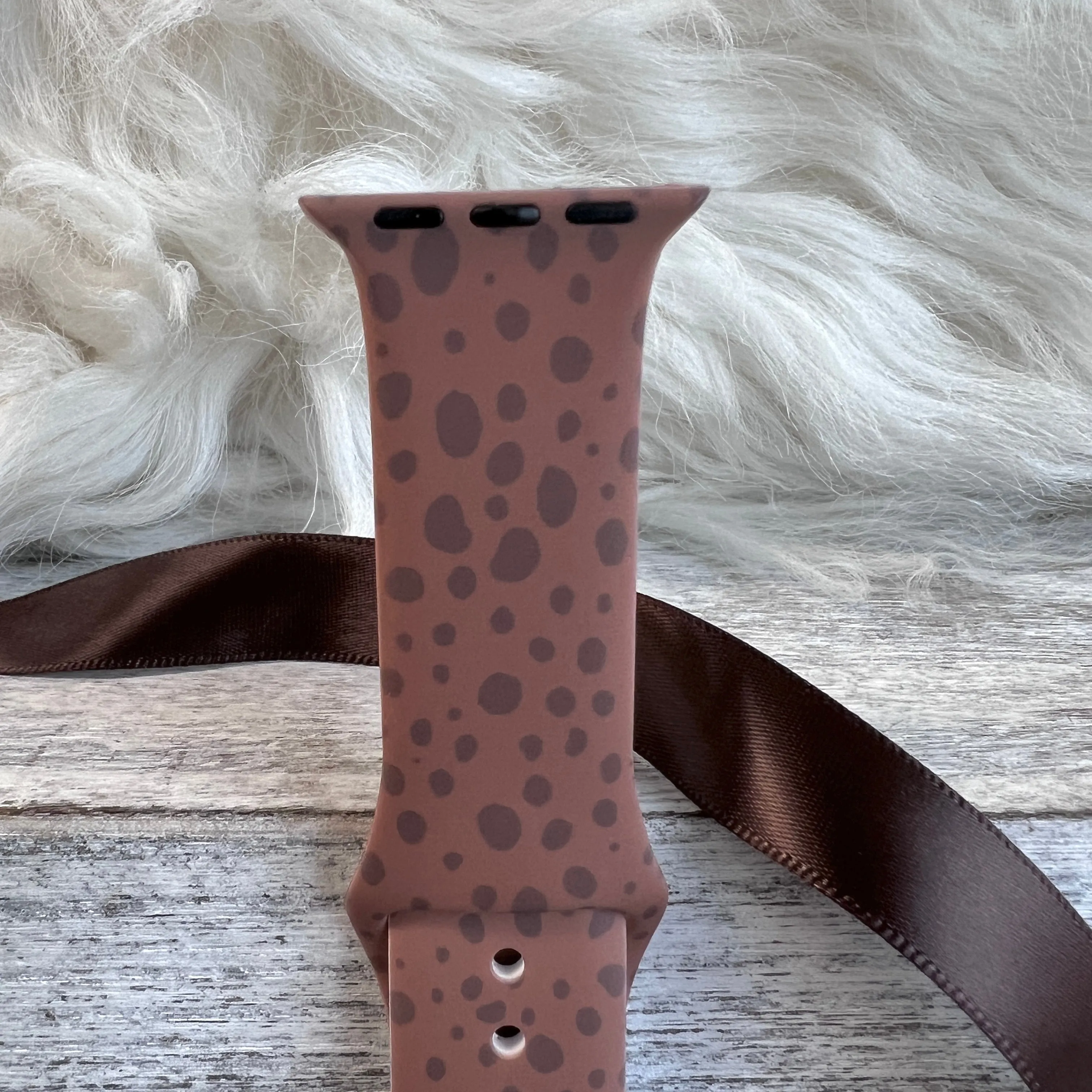 Chic-Chocolate Spotted Print Silicone Band For Apple Watch