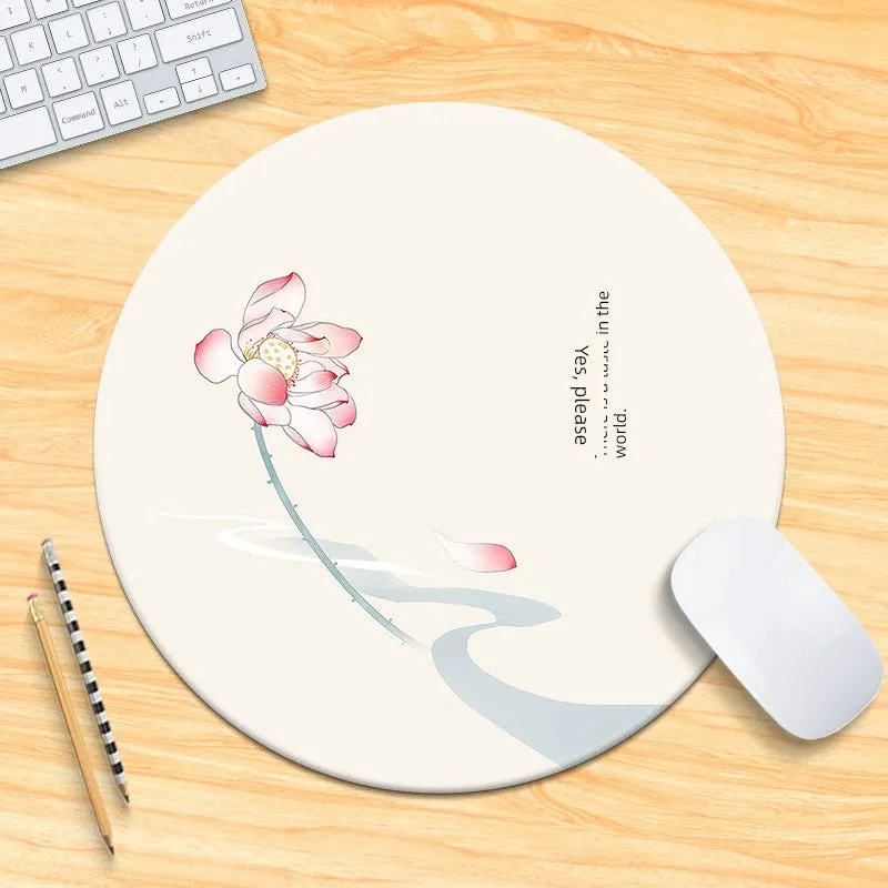 Chinese Fad Meticulous Painting round Minimalist Flower and Bird Mouse Pad