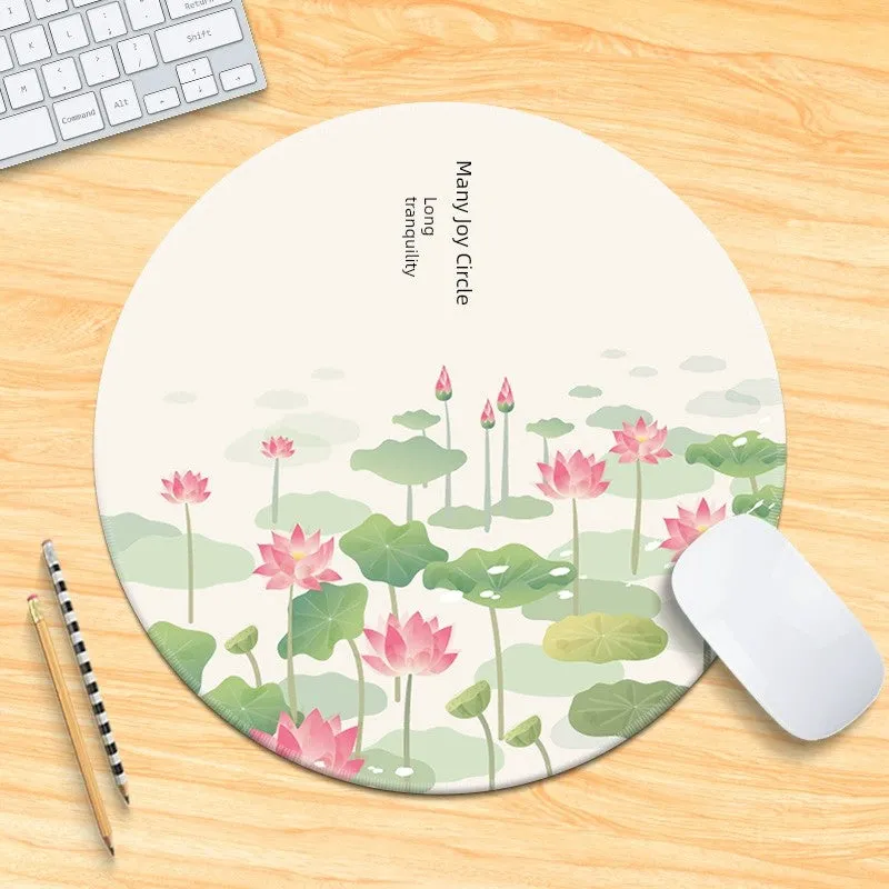 Chinese Fad Meticulous Painting round Minimalist Flower and Bird Mouse Pad