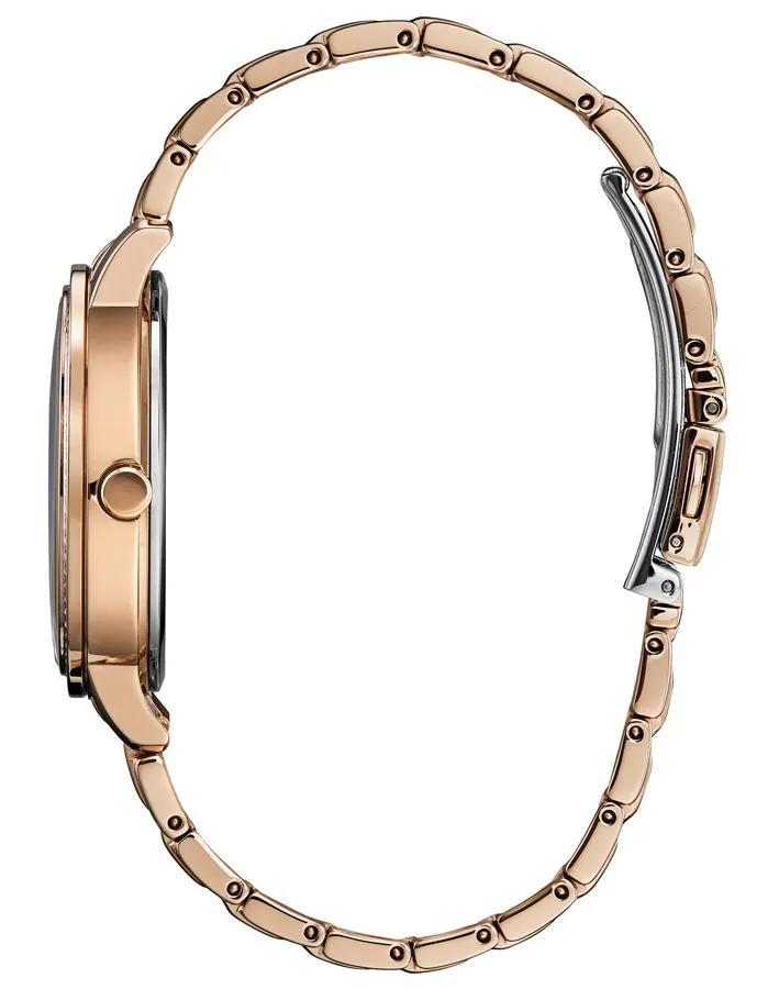 Citizen Eco-Drive Silhouette Womens Watch - Rose Gold-Tone - Swarovski Crystals