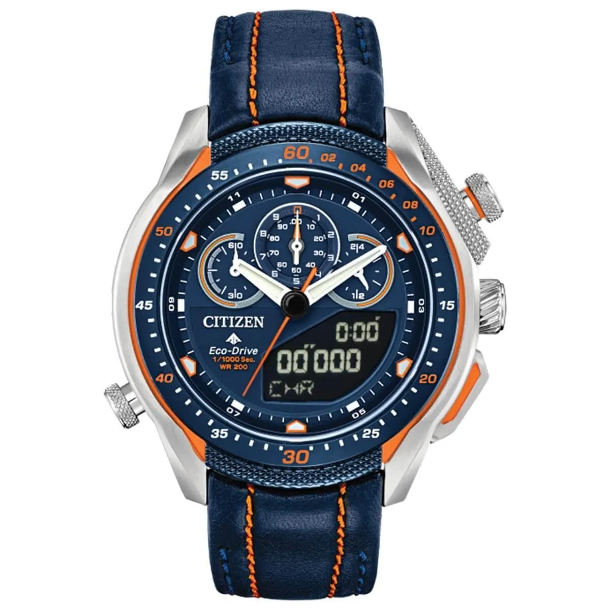 Citizen Men's Eco Drive Watch - Promaster SST Orange and Blue Strap | JW0139-05L