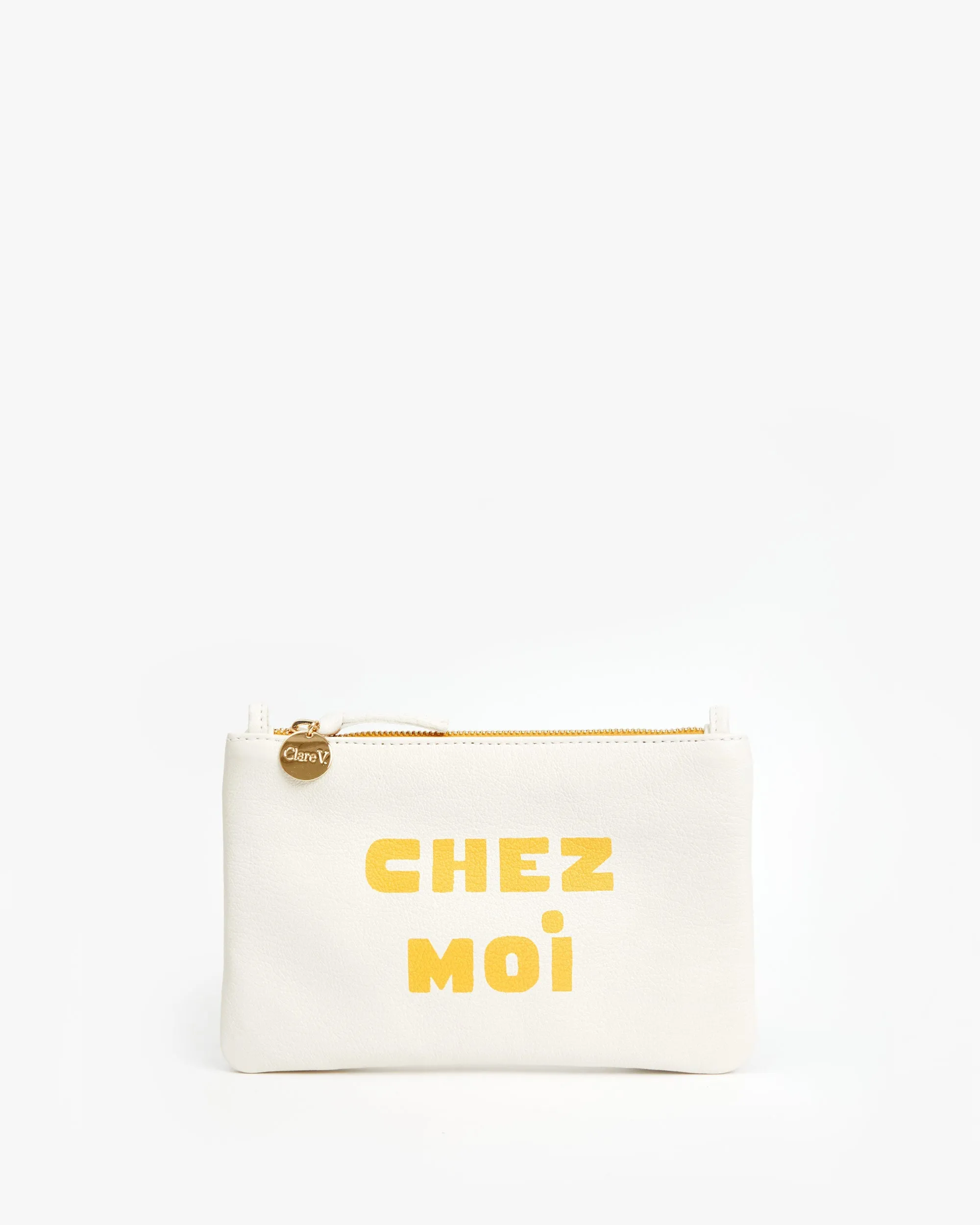 Clare V CHEZ MOI-CHEZ TOI Cream Wallet Clutch with Tabs