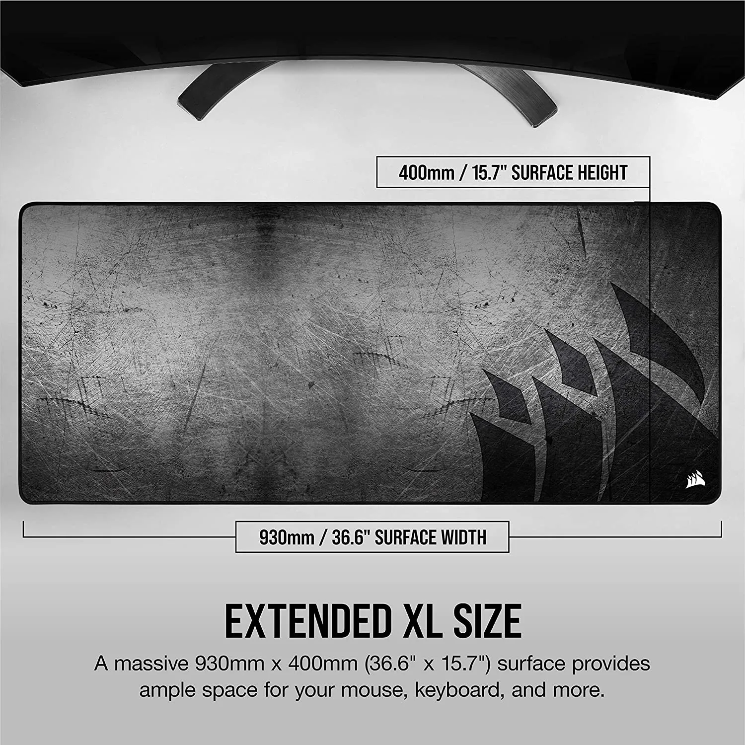 Corsair MM350 PRO Premium Spill-Proof Cloth Gaming Mouse Pad – Extended XL