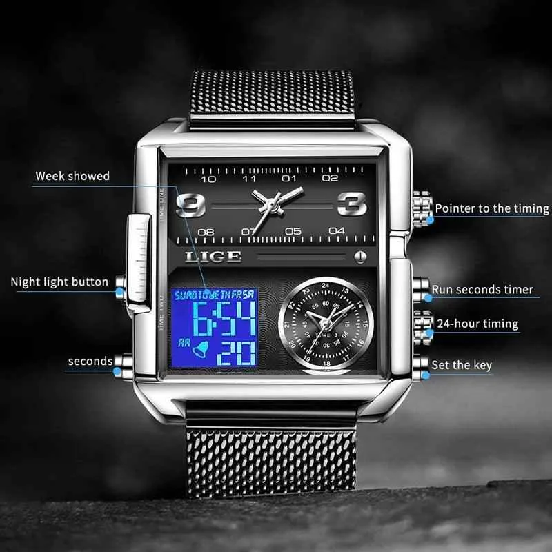 Creative Watch For Men Top Luxury Square Sports Quartz Wristwatches MSCWML57