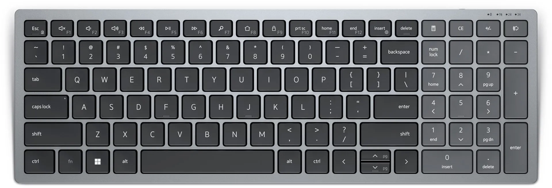 Dell Kb740 Keyboard Office Rf Wireless   Bluetooth Qwerty Us International Grey, Black