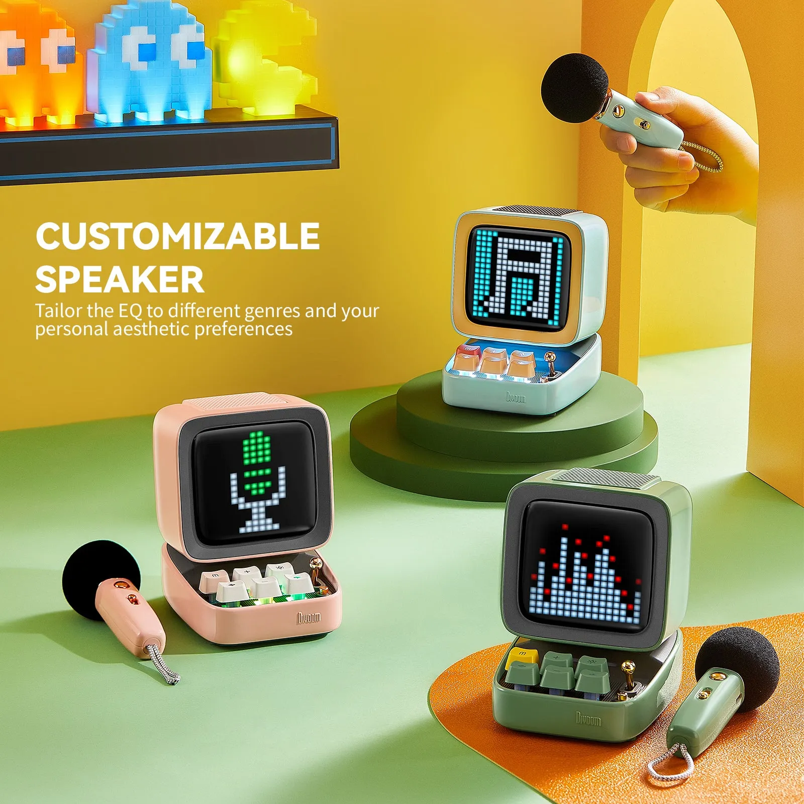 Divoom Ditoo-Mic Mini Karaoke Machine Pixel Art Bluetooth Speaker