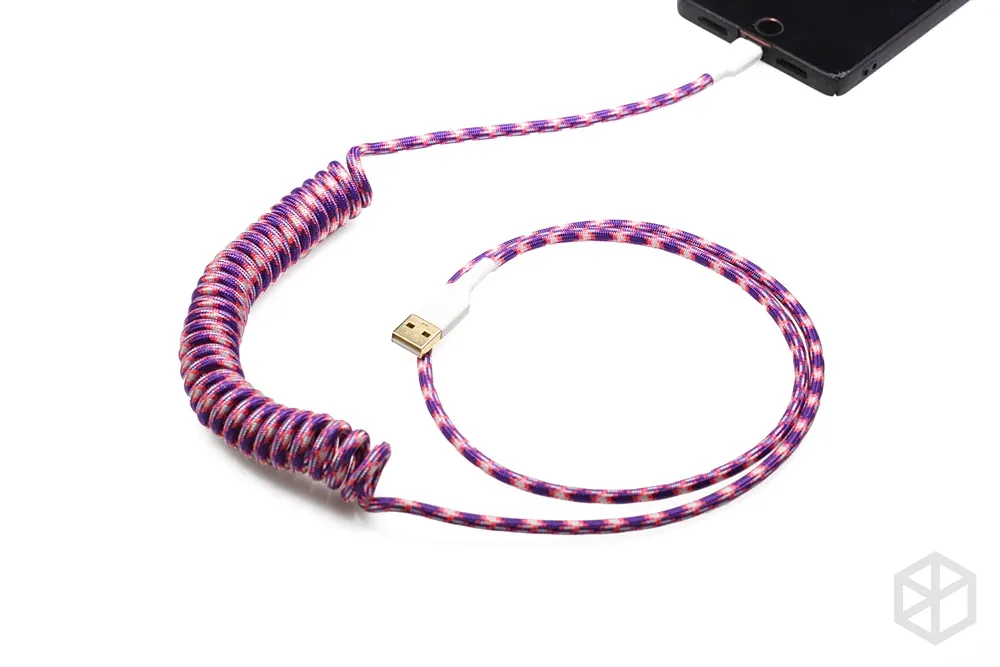 DIY nylon usb c port coiled Cable Mechanical Keyboard