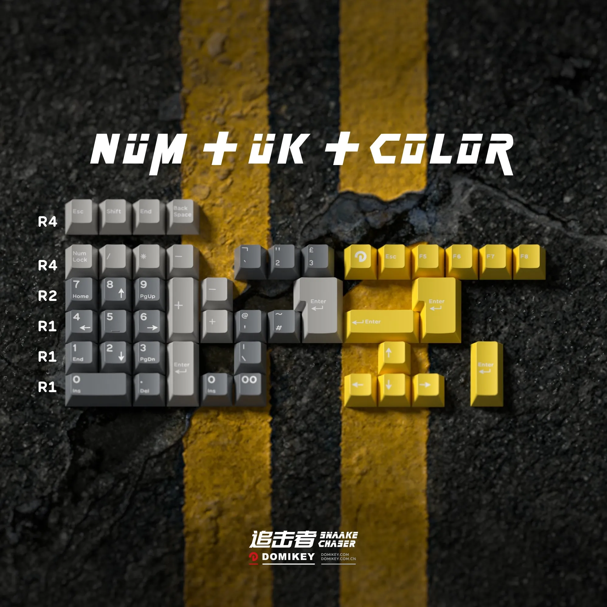 Domikey Chaser Keycap Cherry Profile ABS Doubleshot for MX Stem Mechanical Keyboard 87 104 cstc75 bm68 BM60 BM65 VN96 VN66