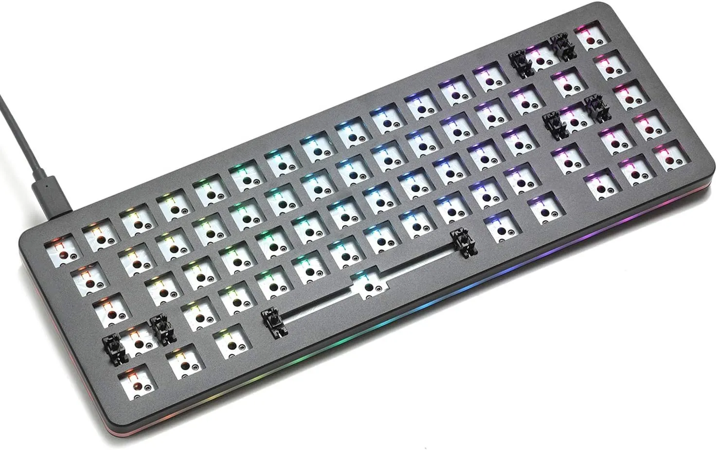 DROP ALT Mechanical Keyboard â€” 65% (67 Key) Gaming Keyboard, Hot-Swap Switches, Programmable Macros, RGB LED Backlighting, USB-C, Doubleshot PBT, Aluminum Frame (Barebones, Black)