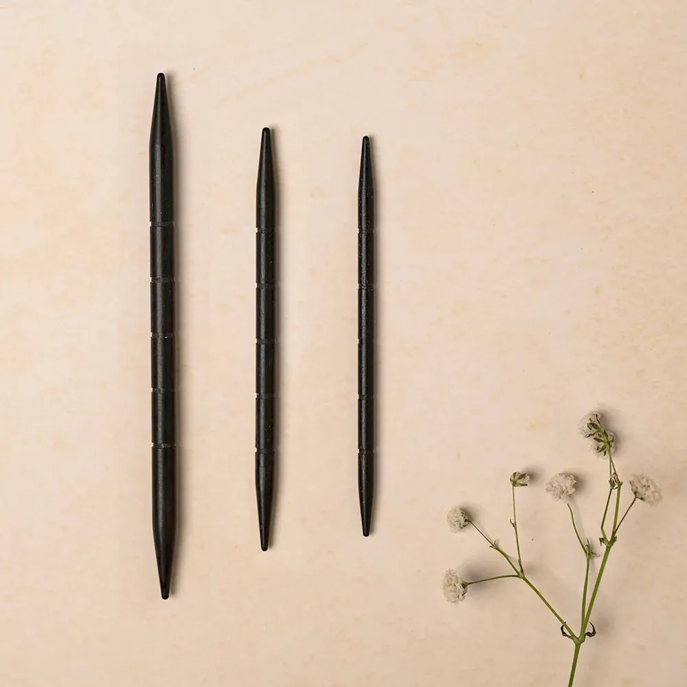 Ebony Cable Needles (set of 3)