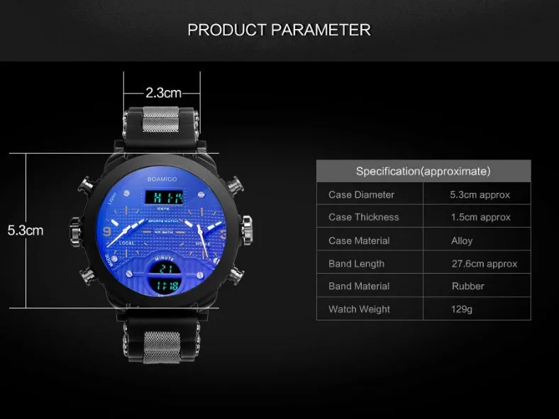 Electronic Quartz Dual Display Watch