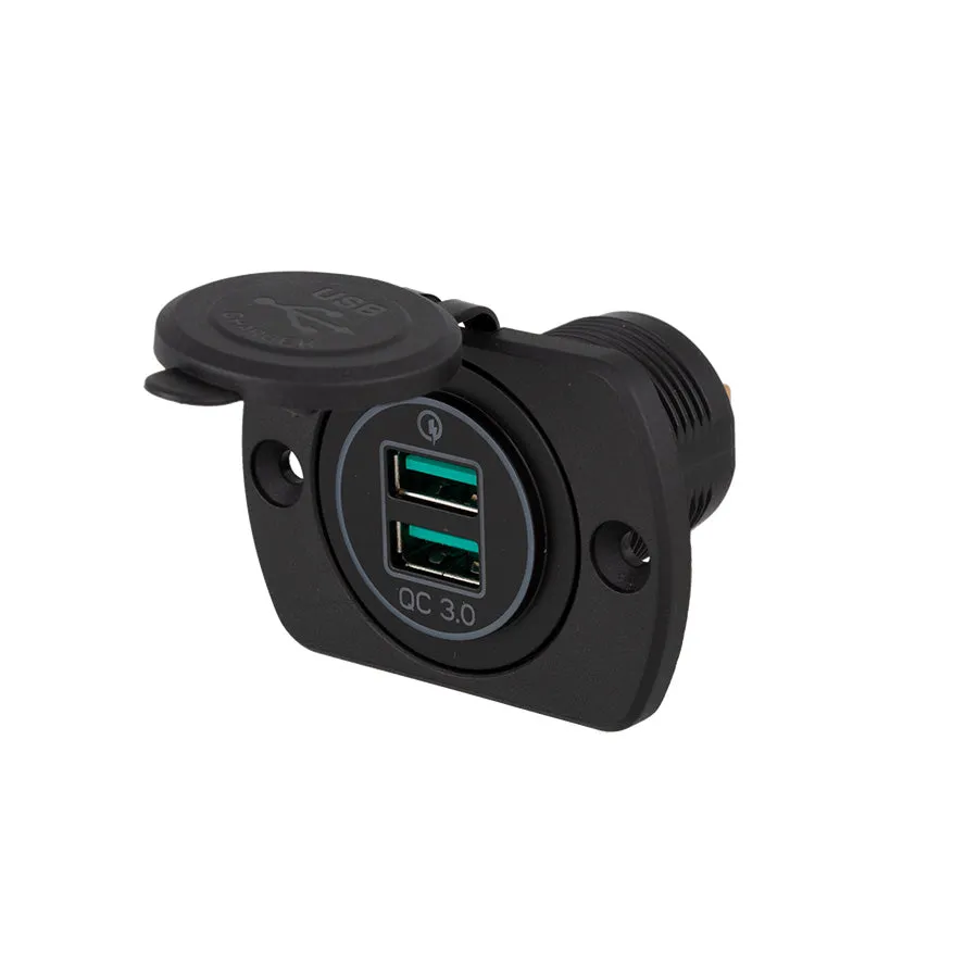 Equipt 29mm Panel Mount QC3.0 Quick Charger Dual USB