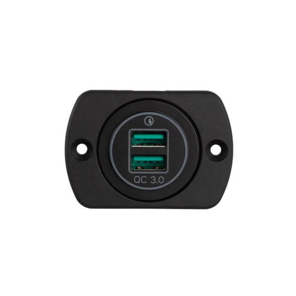 Equipt 29mm Panel Mount QC3.0 Quick Charger Dual USB