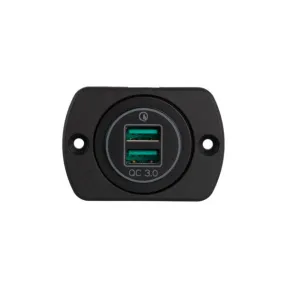 Equipt 29mm Panel Mount QC3.0 Quick Charger Dual USB