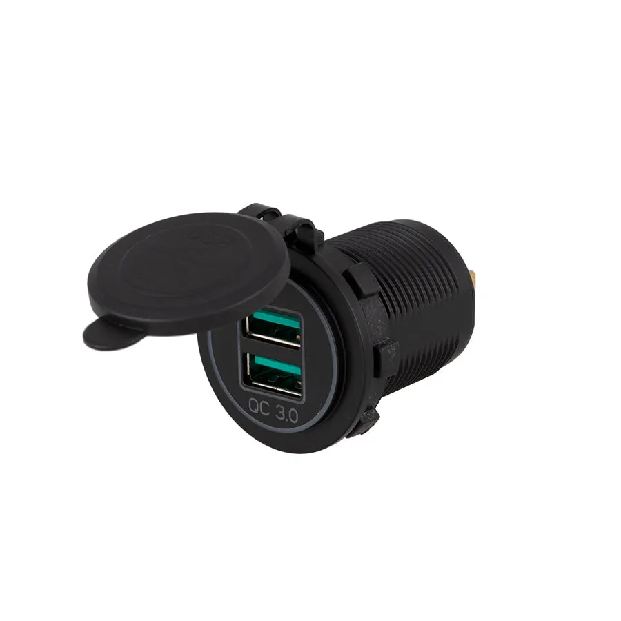 Equipt 29mm Panel Mount QC3.0 Quick Charger Dual USB