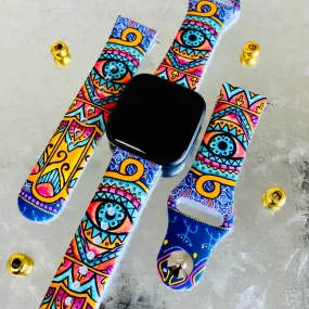 Evil Eye Print Silicone Band For Fitbit Versa 1/2