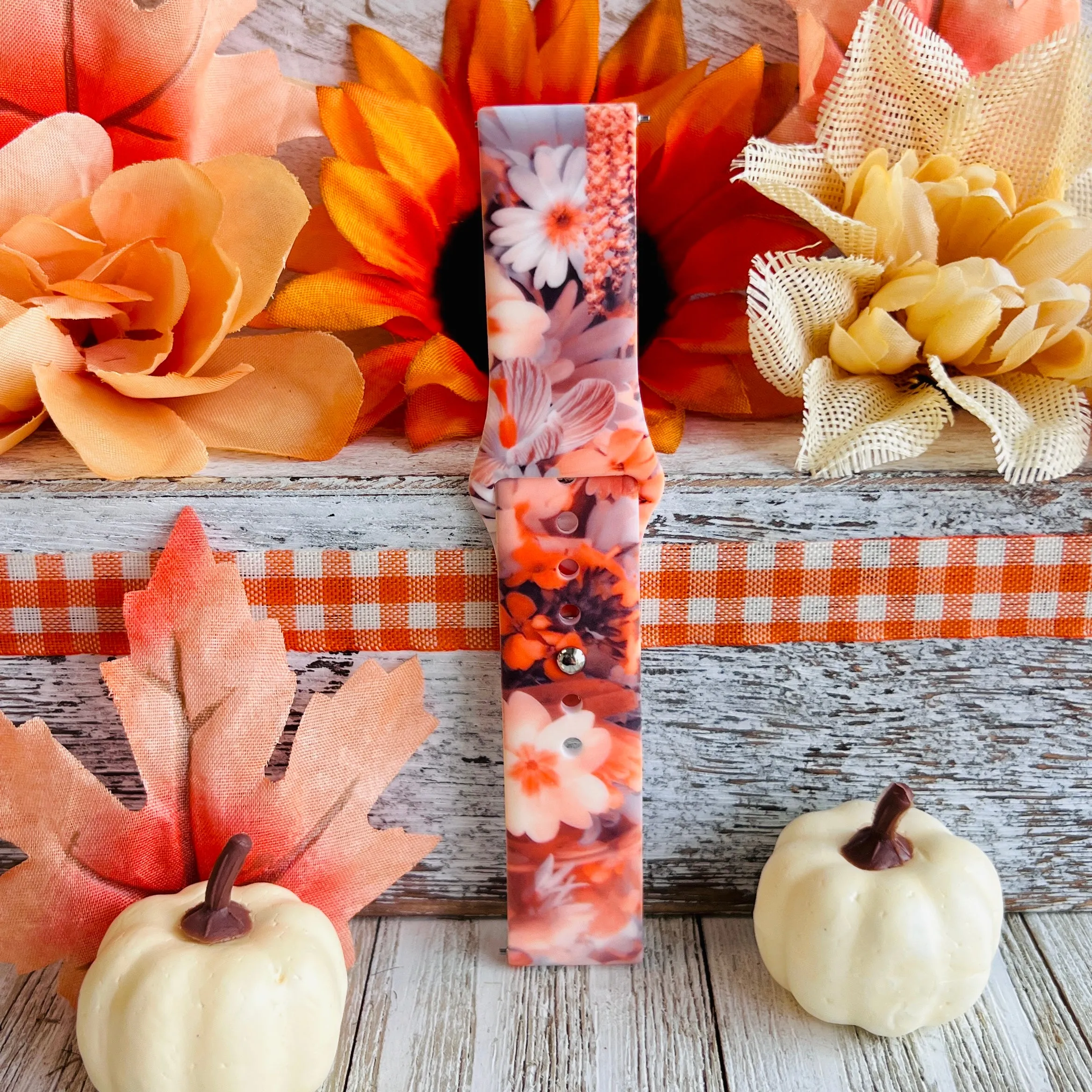 Fall Blooms Print Silicone Band For Fitbit Versa 1/2