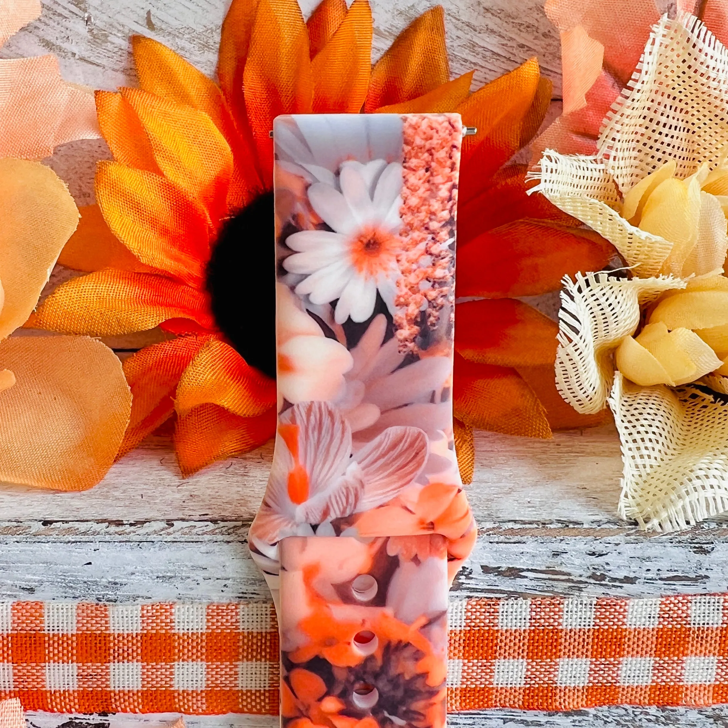 Fall Blooms Print Silicone Band For Fitbit Versa 1/2