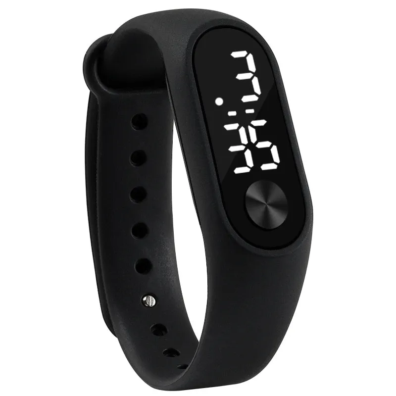 Fashion Men Women Casual Sports Bracelet Watches White LED Electronic Digital Candy Color Silicone Wrist Watch for Children Kids