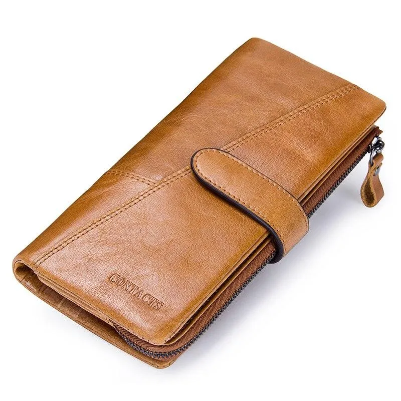 Fashionable Ladies' Genuine Leather Wallet For Coin Cell Phone Card