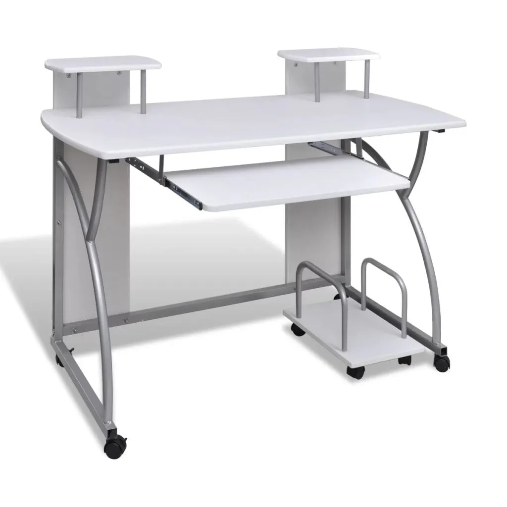 FirstChoise Computer Desk with Pullout Keyboard Tray White