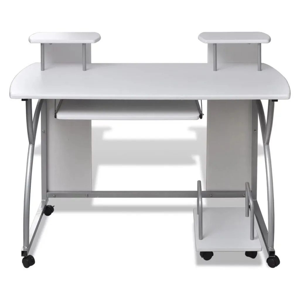 FirstChoise Computer Desk with Pullout Keyboard Tray White