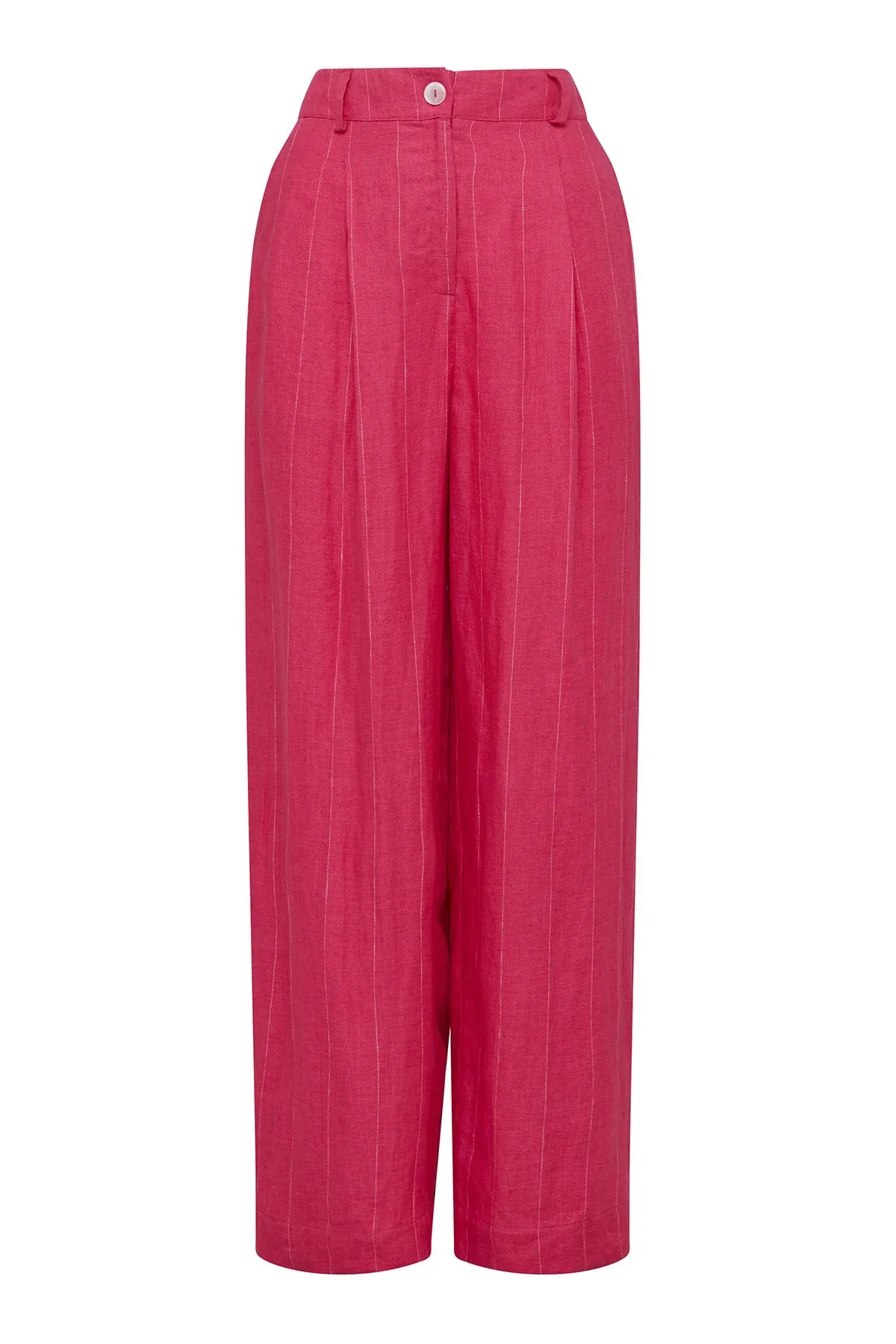 FREYA LINEN PANT | Hot Pink