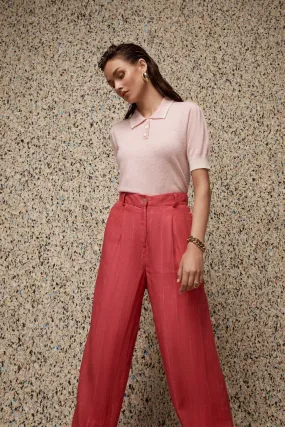 FREYA LINEN PANT | Hot Pink