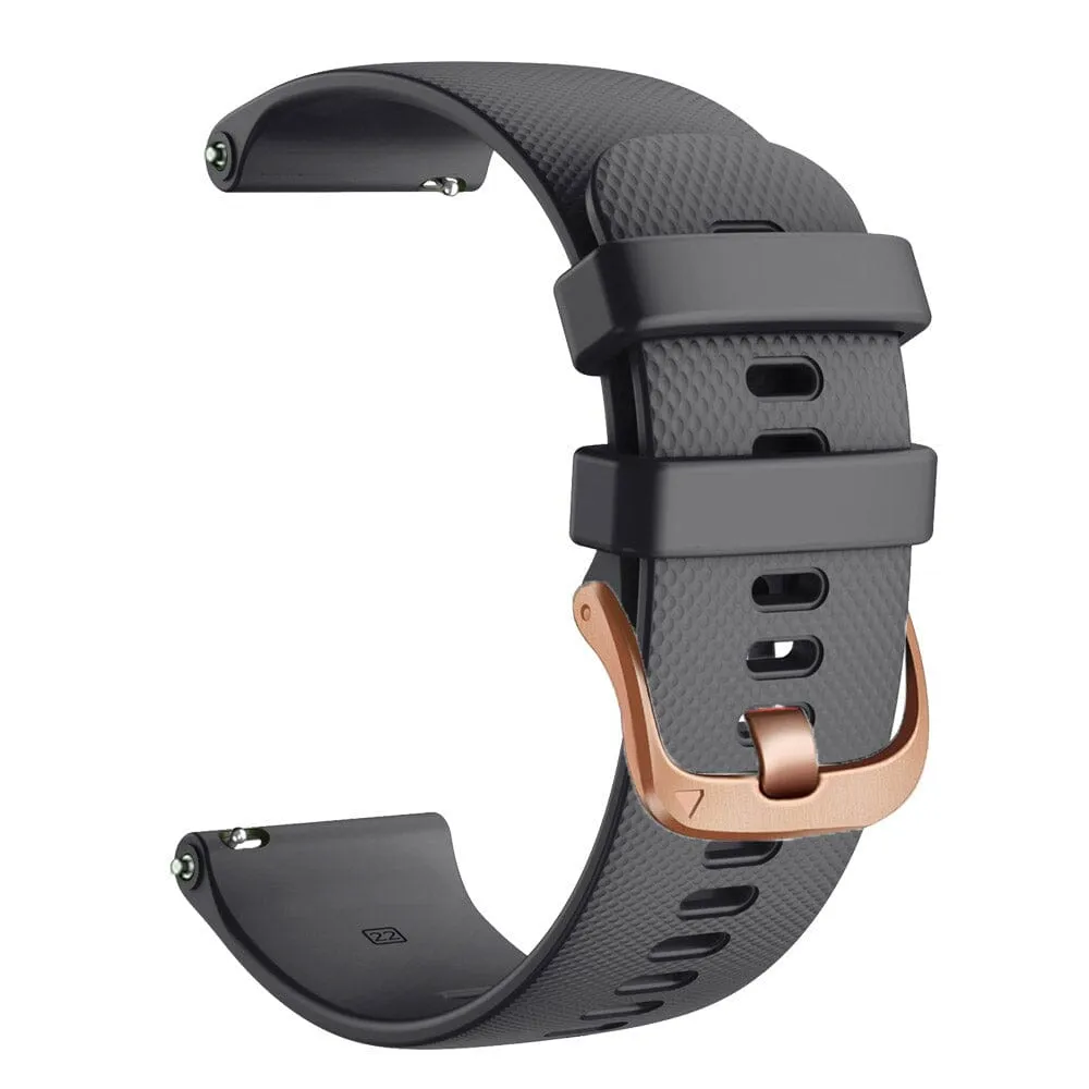 Garmin Fenix 6x Silicone Watch Straps with Rose Gold Buckles