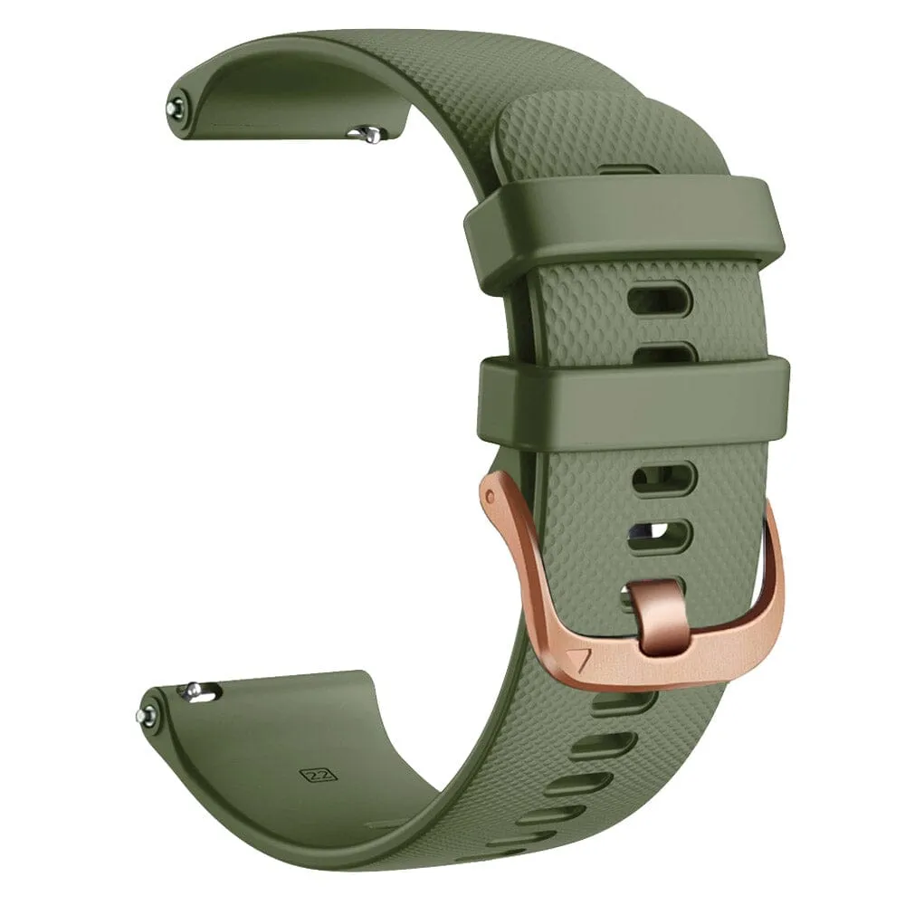 Garmin Fenix 6x Silicone Watch Straps with Rose Gold Buckles