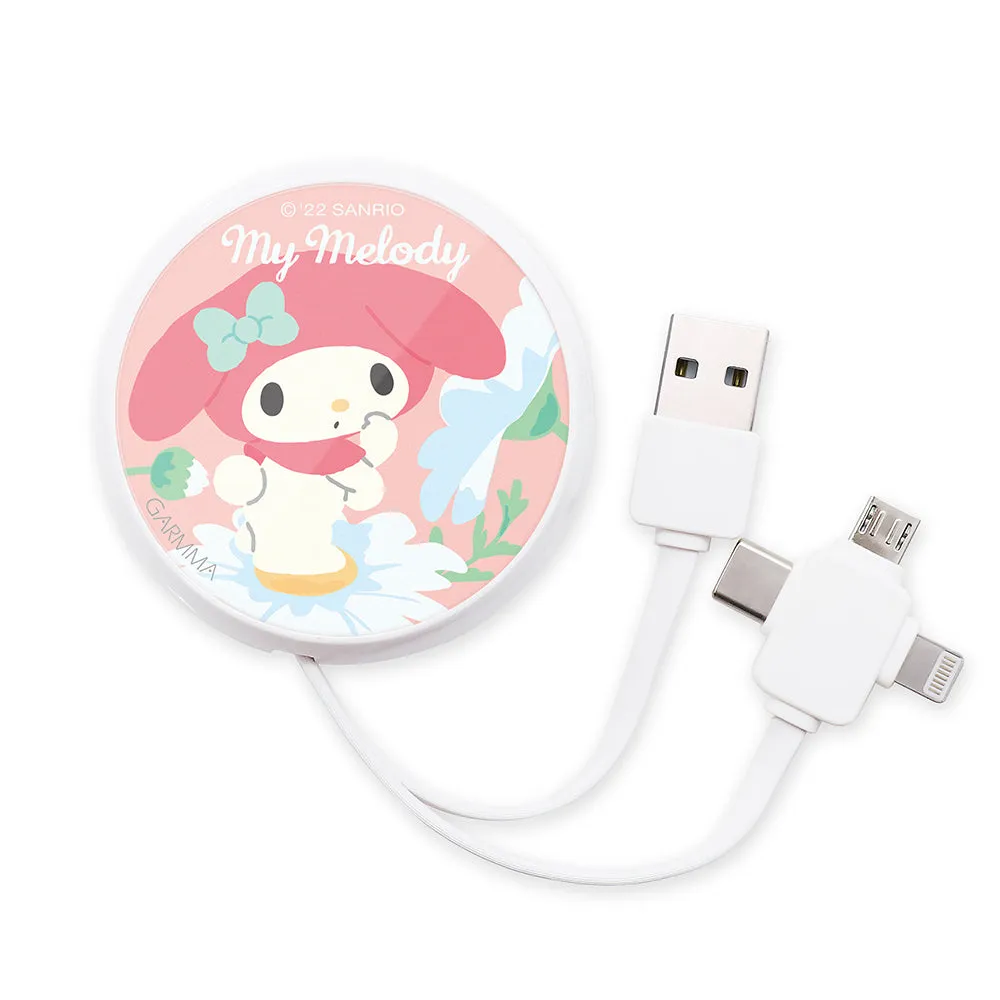 GARMMA Sanrio Characters 3-in-1 Lightning Type-C Micro USB Extracted Extension Cable