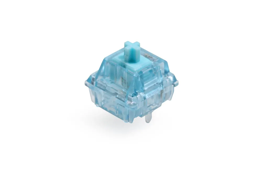 Gateron Aqua Zilent V2 Switch Tactile 62g 67g 5pin SMD RGB mx stem switch for mechanical keyboard Cyan Blue Colorway