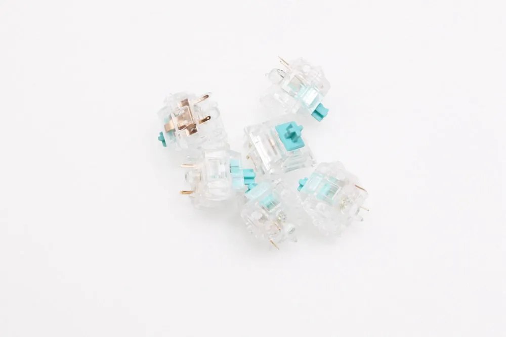 Gateron Tealio V2 Switch Linear 62g 67g 5pin SMD RGB mx stem switch for mechanical keyboard Cyan Colorway