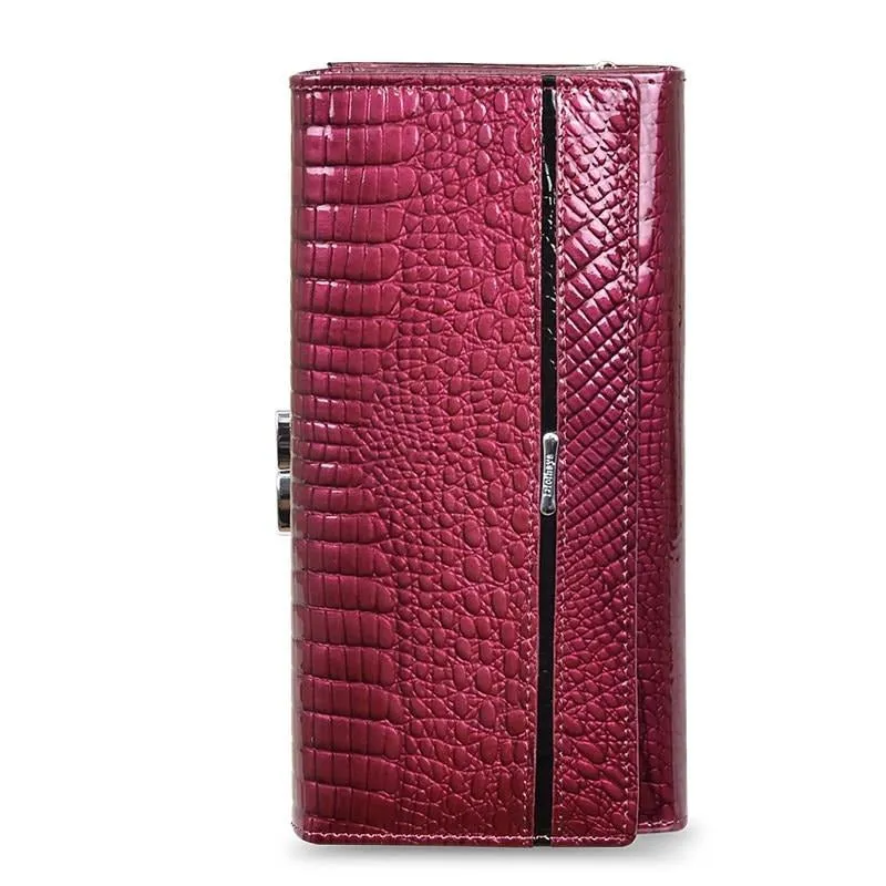 GatorLuxe Exotic Leather Zipper Clutch Wallet