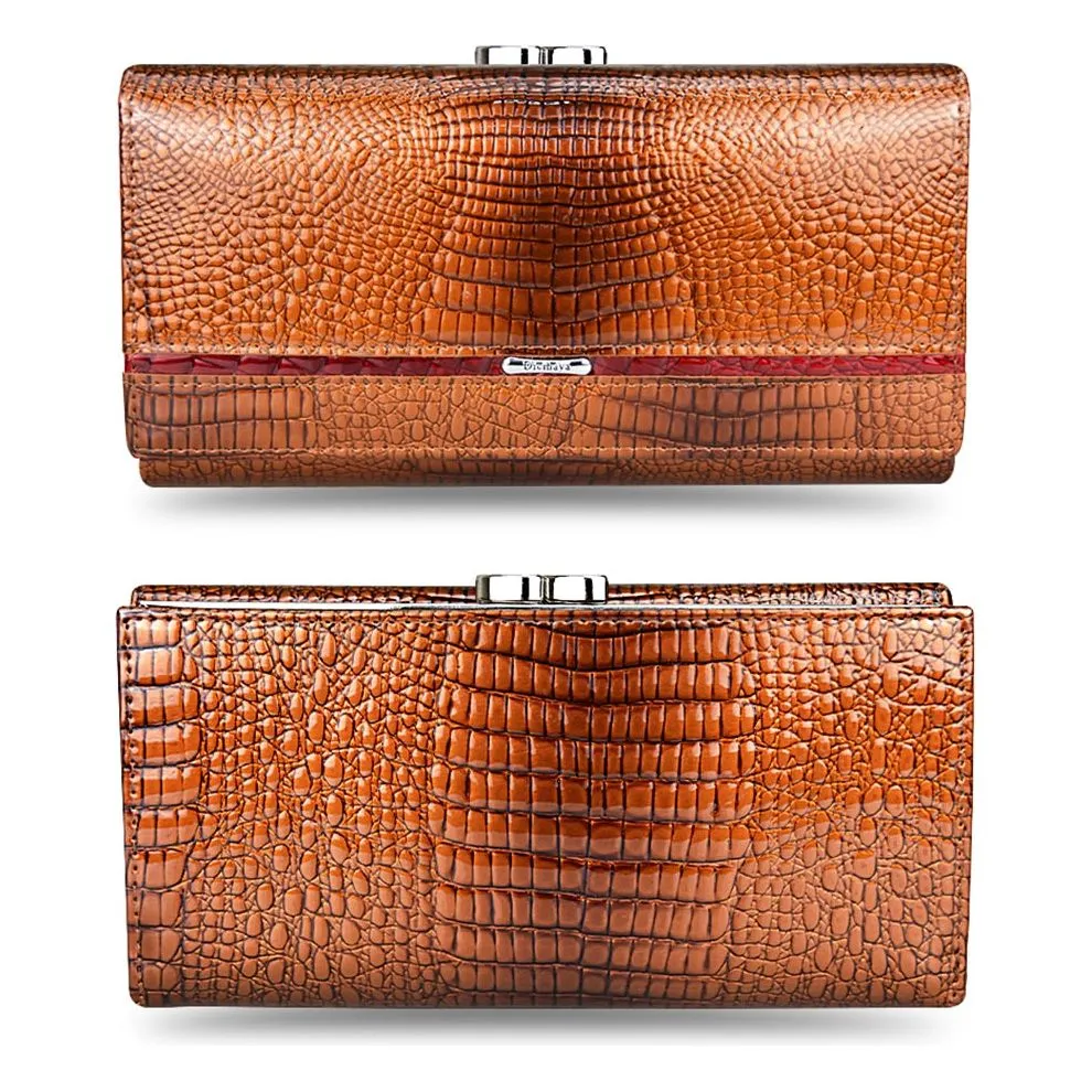 GatorLuxe Exotic Leather Zipper Clutch Wallet