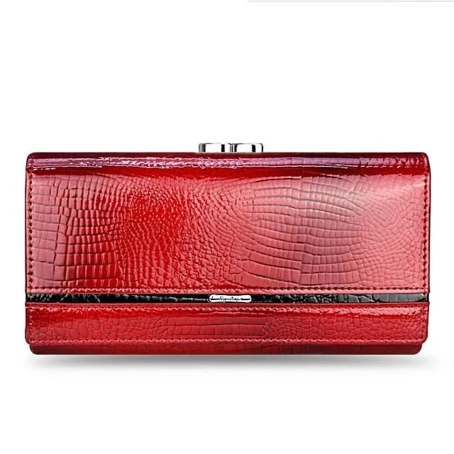 GatorLuxe Exotic Leather Zipper Clutch Wallet