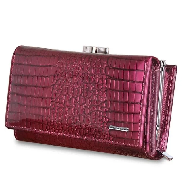 GatorLuxe Exotic Leather Zipper Clutch Wallet