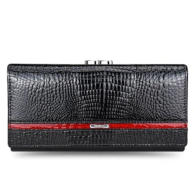 GatorLuxe Exotic Leather Zipper Clutch Wallet