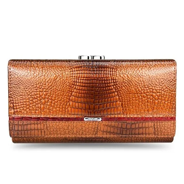 GatorLuxe Exotic Leather Zipper Clutch Wallet