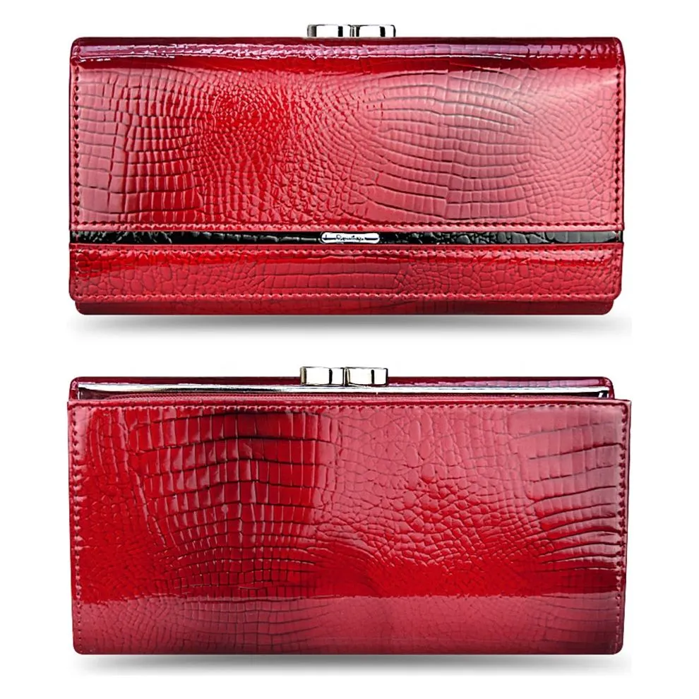 GatorLuxe Exotic Leather Zipper Clutch Wallet