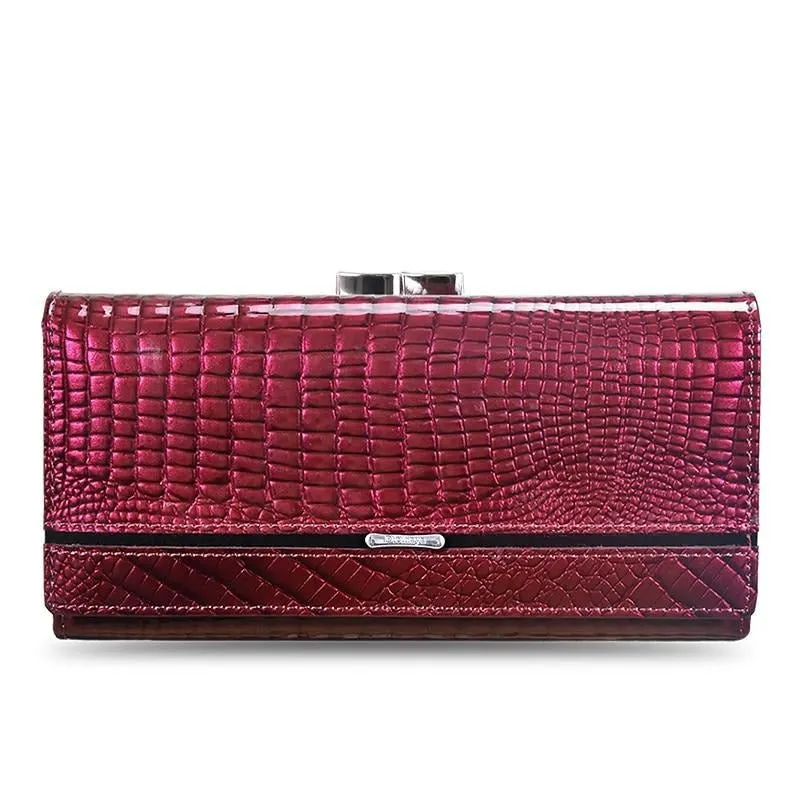 GatorLuxe Exotic Leather Zipper Clutch Wallet