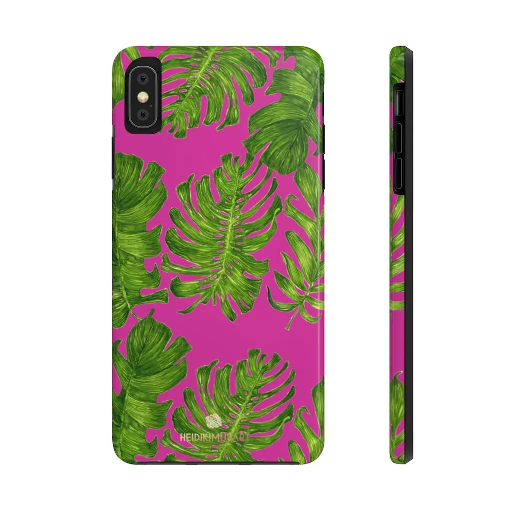 Green Tropical Leaf iPhone Case, Hawaiian Style Case Mate Tough Samsung Galaxy Phone Cases