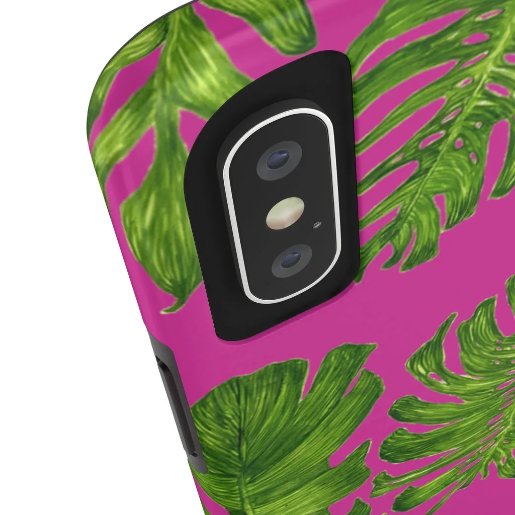 Green Tropical Leaf iPhone Case, Hawaiian Style Case Mate Tough Samsung Galaxy Phone Cases