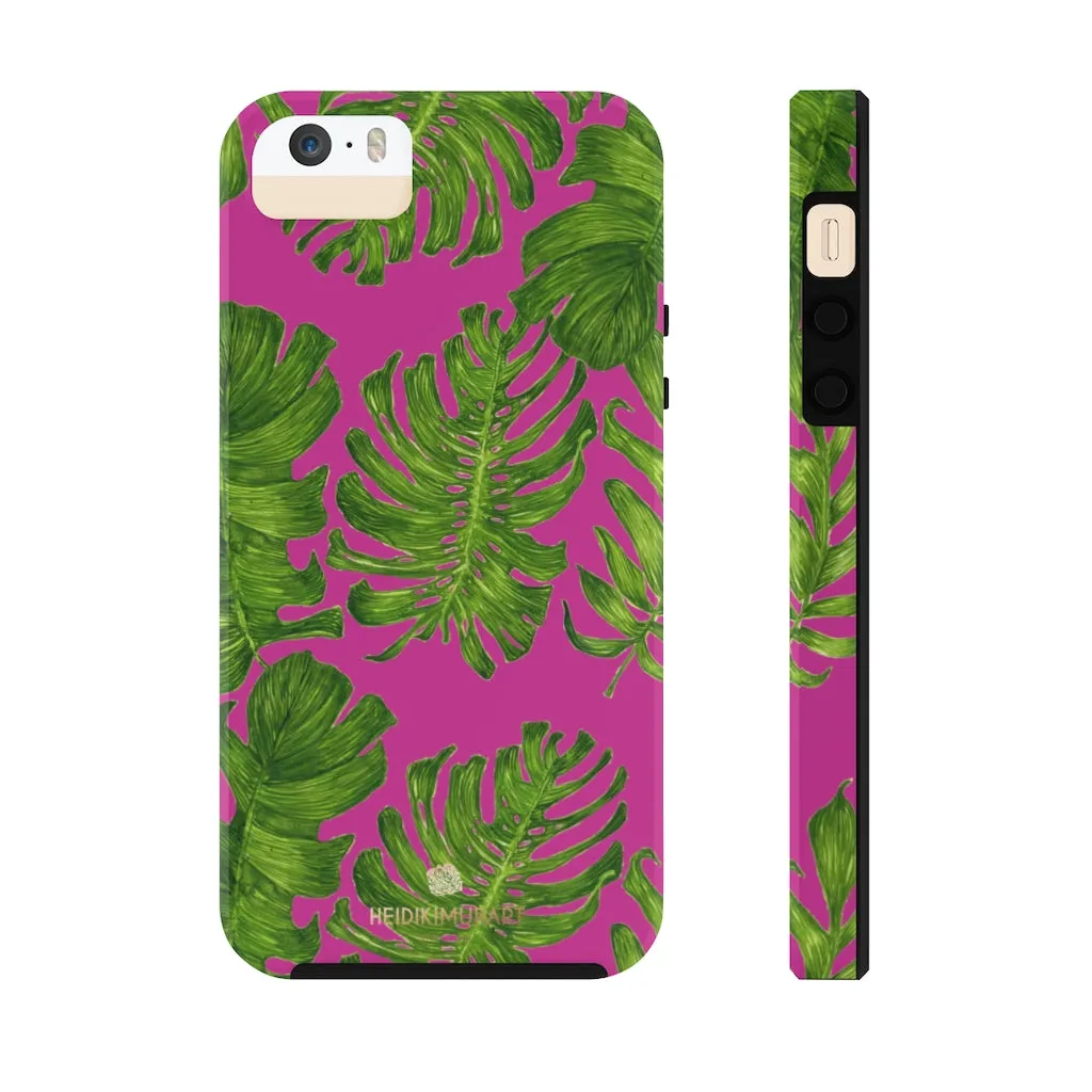 Green Tropical Leaf iPhone Case, Hawaiian Style Case Mate Tough Samsung Galaxy Phone Cases