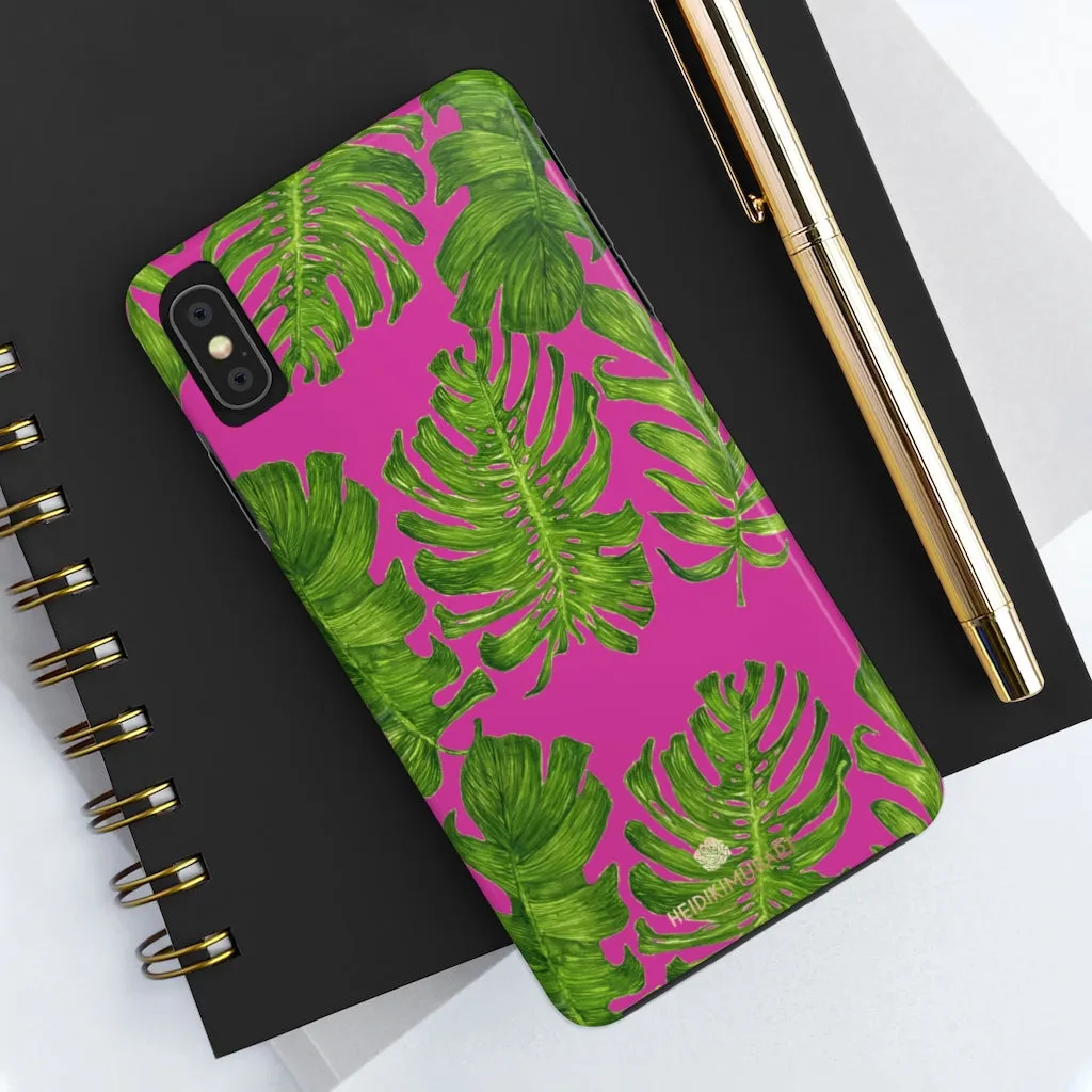 Green Tropical Leaf iPhone Case, Hawaiian Style Case Mate Tough Samsung Galaxy Phone Cases